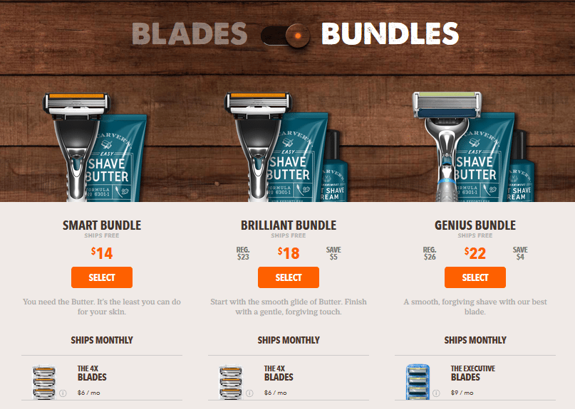 Dollar Shave Club Subscription Pricing