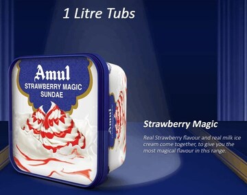 Amul Strawberry Magic Ice Cream