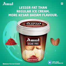 Amul Sugar Free Kesar Badam Ice Cream