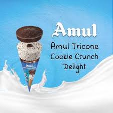 Amul Tricone Cookie Crunch Delight Ice Cream