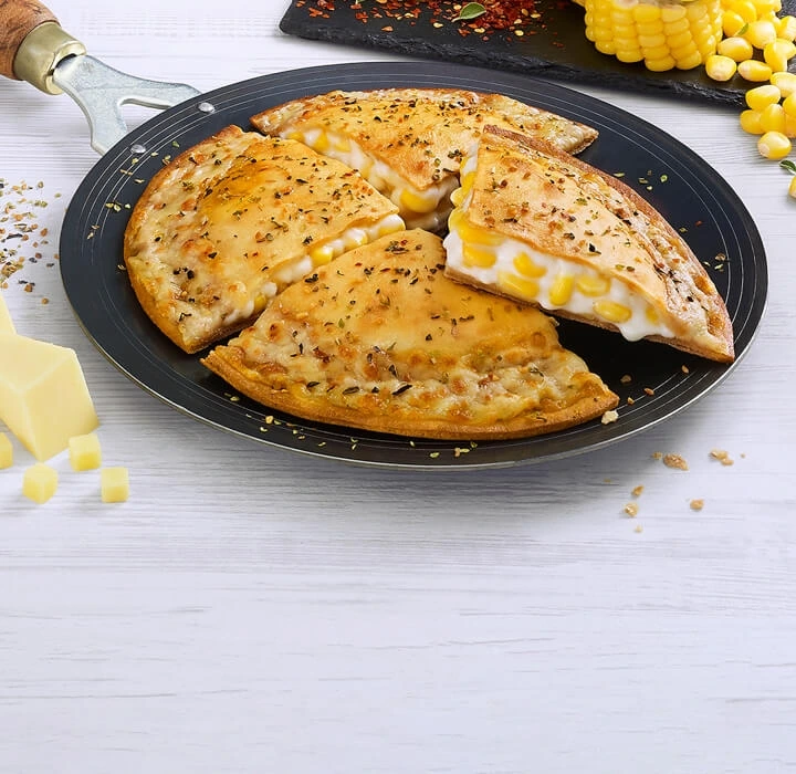 Corn & Cheese Paratha Pizza